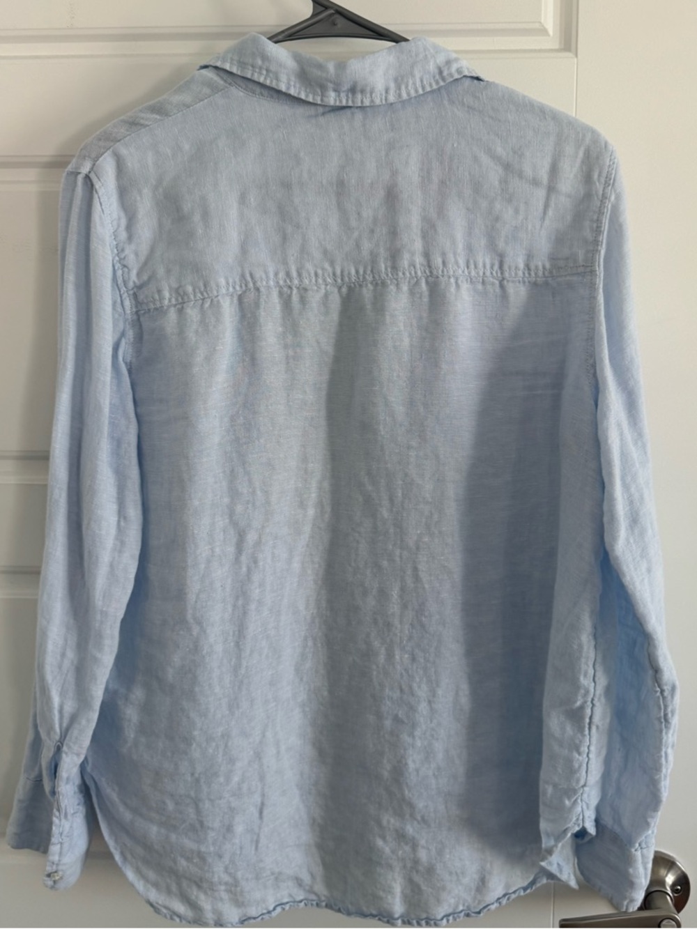 H&M Light Blue Linen Button-Down Shirt - Picture 3 of 3